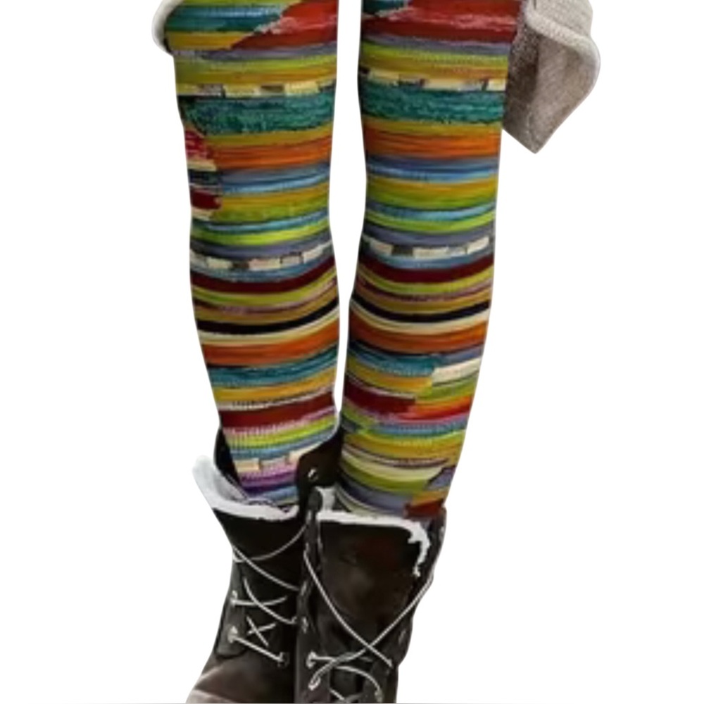 Vibrant Colorful Striped Leggings